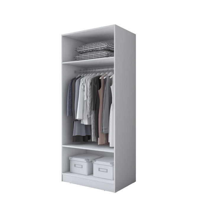 Hanah Home Armario Blanco con Puertas Recubiertas de Membrana Hanah Home Armario Blanco con Puertas Recubiertas de Membrana